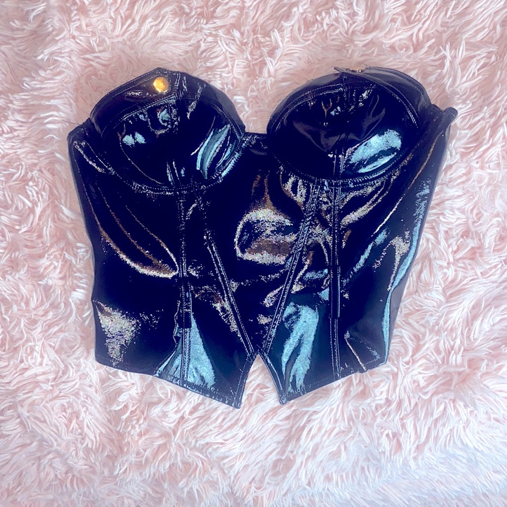 Leather Bustier Top M